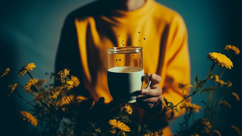 Image de camomille dans une tasse.