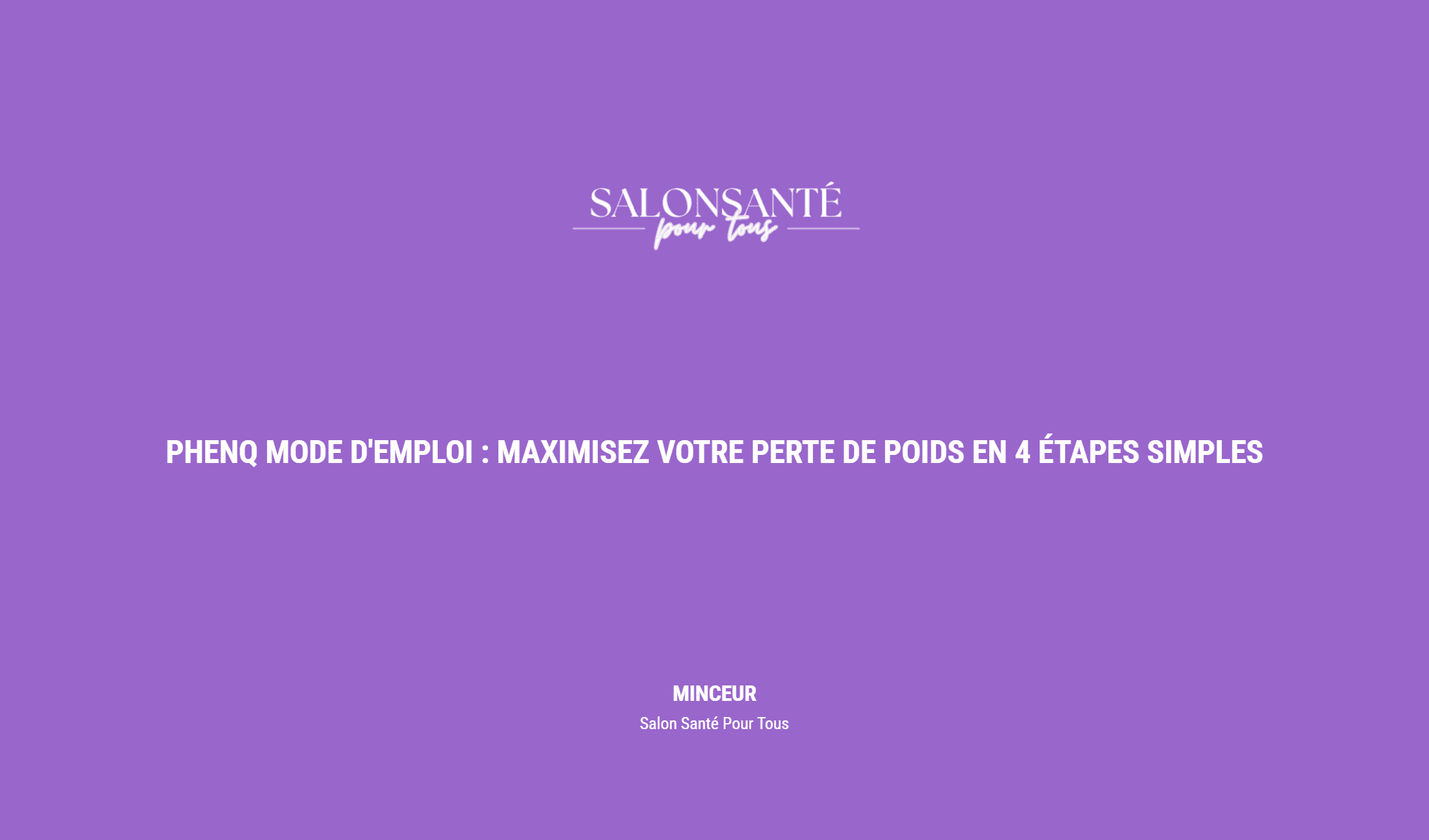 Phenq Mode D'emploi : Maximisez Votre Perte De Poids En 4 Étapes Simples