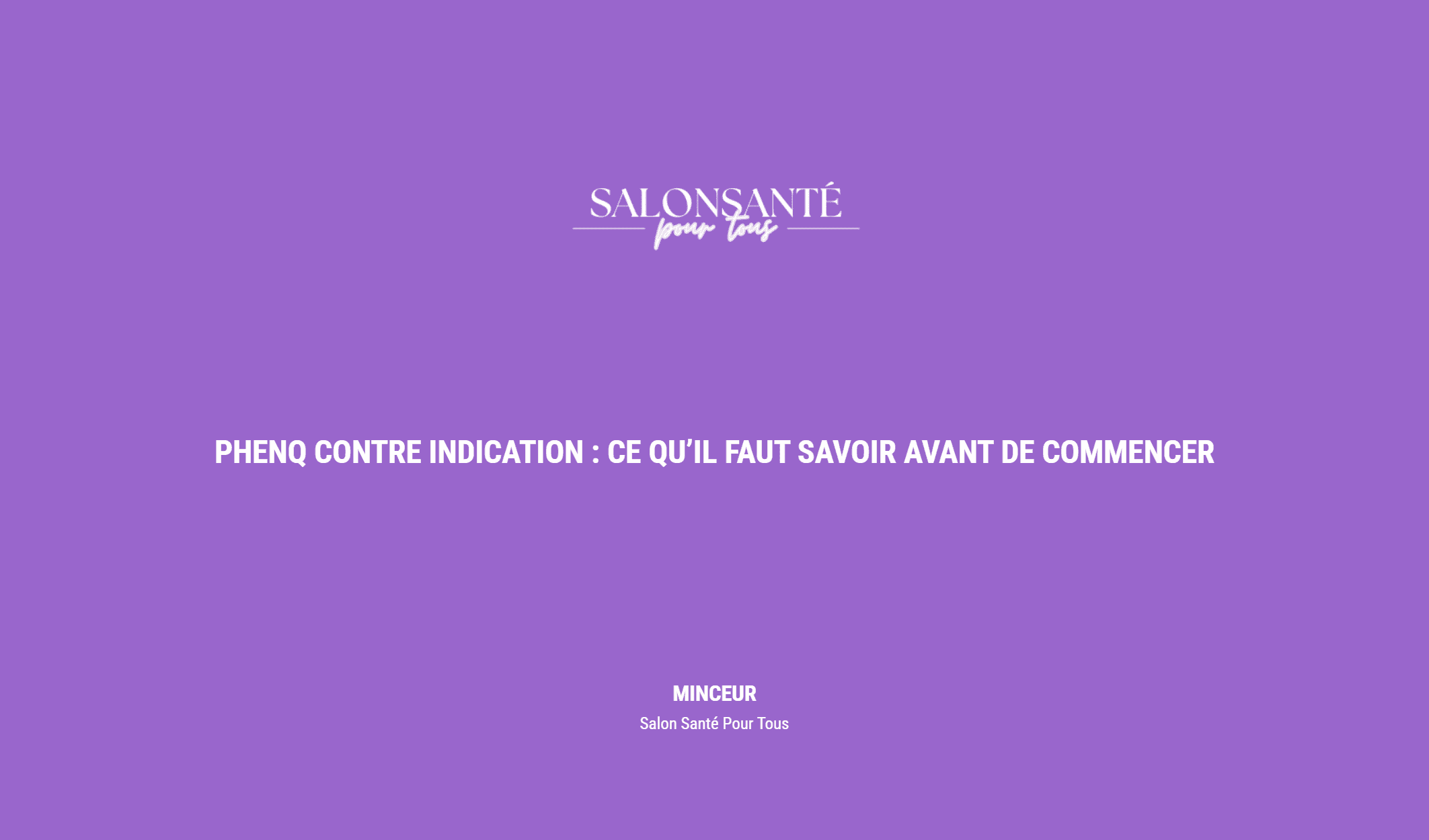 Phenq Contre Indication : Ce Qu’il Faut Savoir Avant De Commencer