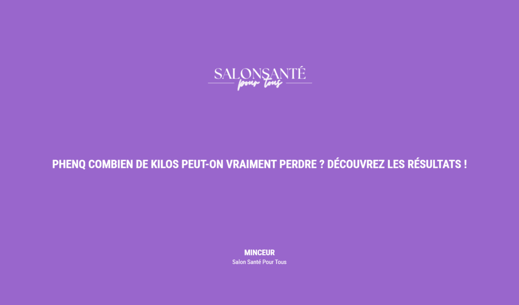 Phenq Combien De Kilos Peut On Vraiment Perdre ? Découvrez Les Résultats !