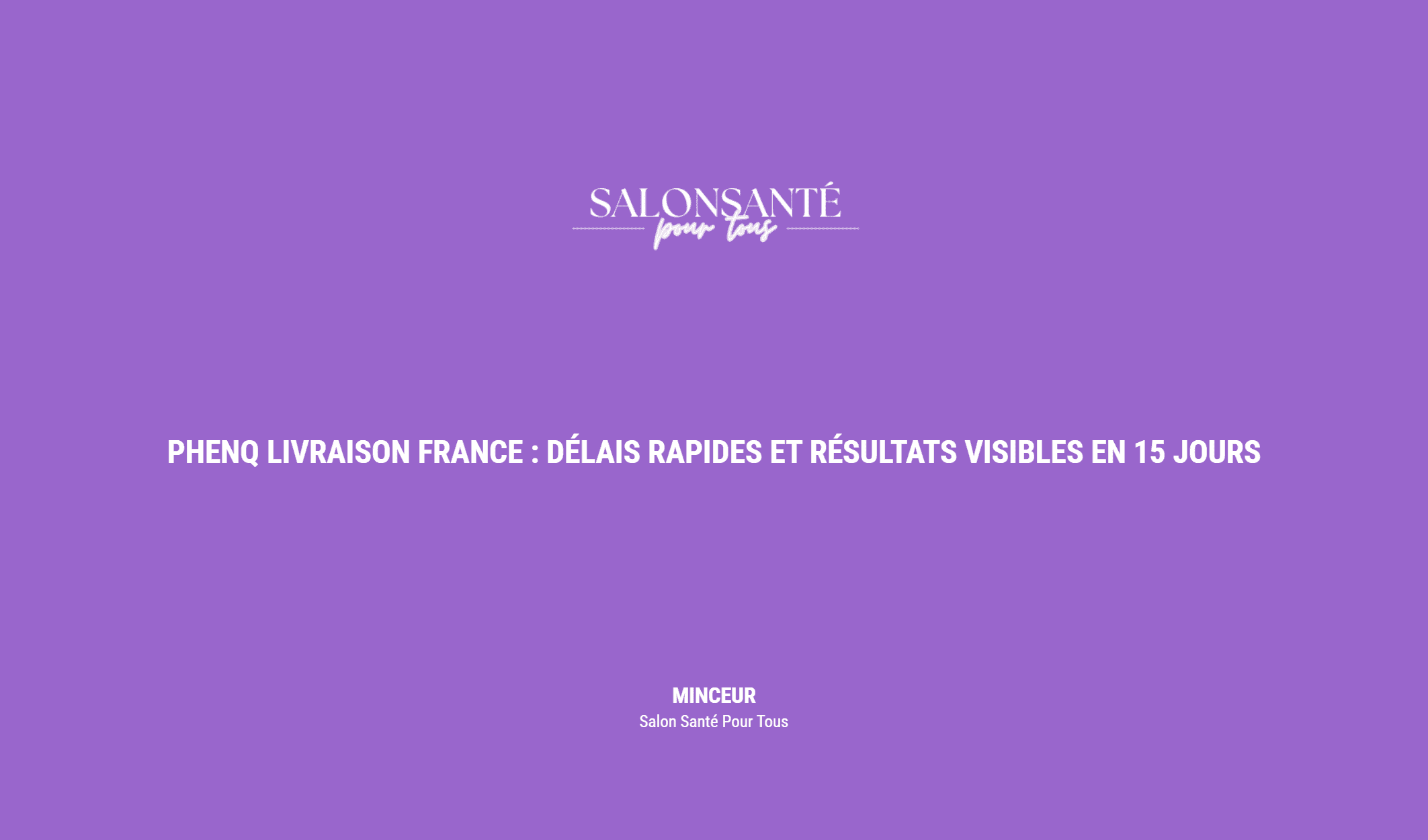 Phenq Livraison France : Délais Rapides Et Résultats Visibles En 15 Jours